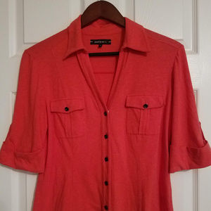 Beautiful Cuffed Orange Lafayette 148 Button Down